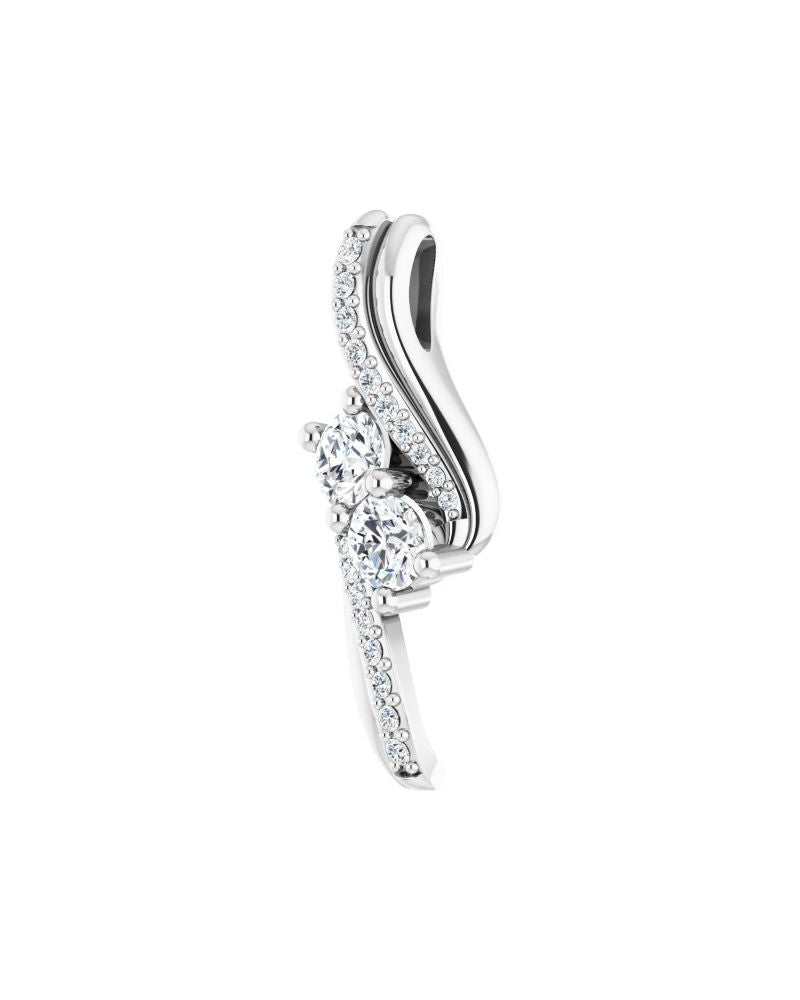 Pingente Duas Pedras em Ouro 14k com Diamantes Naturais – Modelo 2