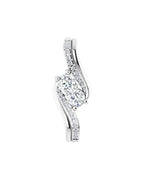 Pingente Duas Pedras em Ouro 14k com Diamantes Naturais – Modelo 2