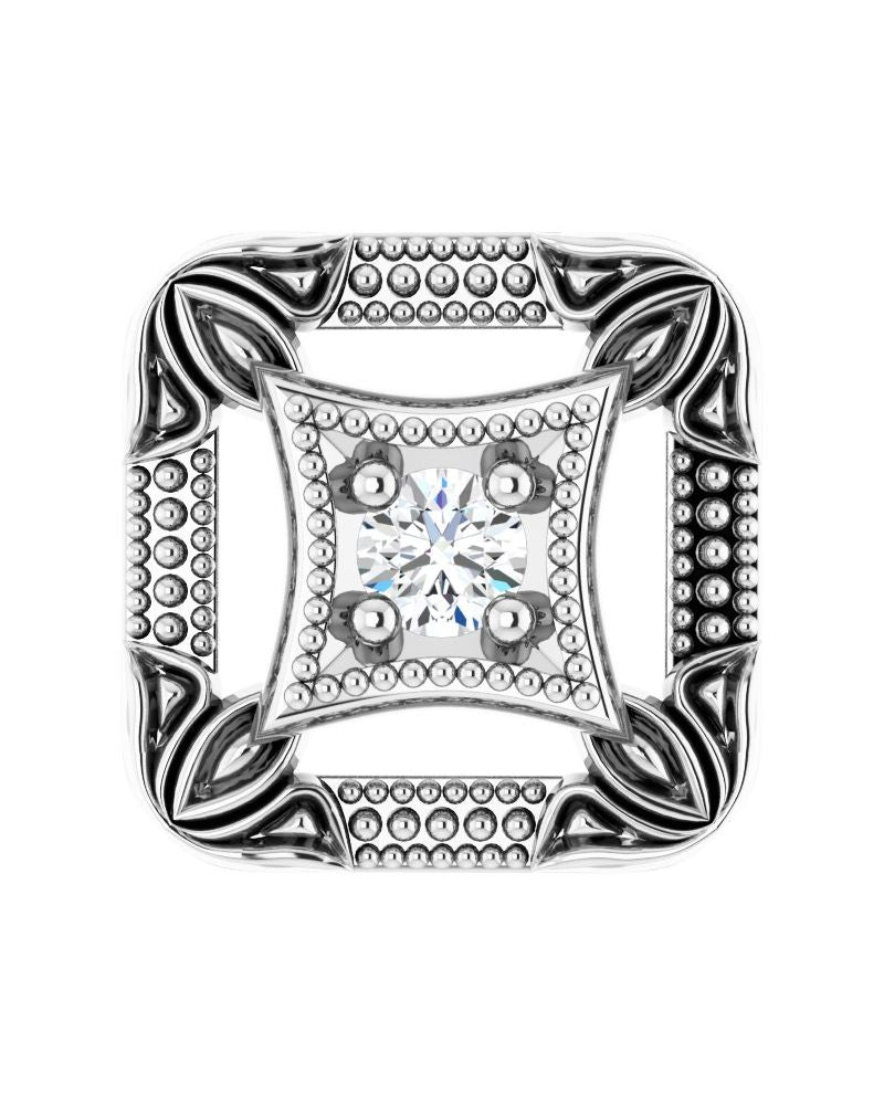 Pingente Passante Vintage em Ouro 14k com Diamantes Naturais