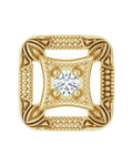 Pingente Passante Vintage em Ouro 14k com Diamantes Naturais
