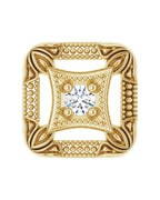 Pingente Passante Vintage em Ouro 14k com Diamantes Naturais