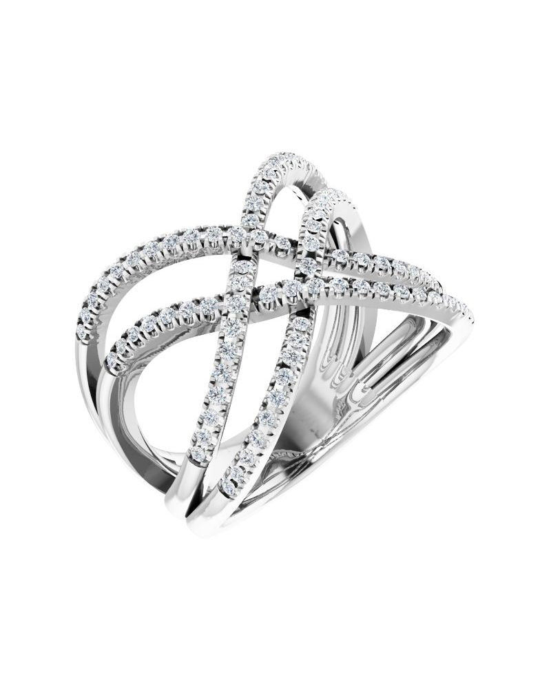 Anel Entrelaçado em Ouro 14k com Diamantes Naturais – Modelo 23