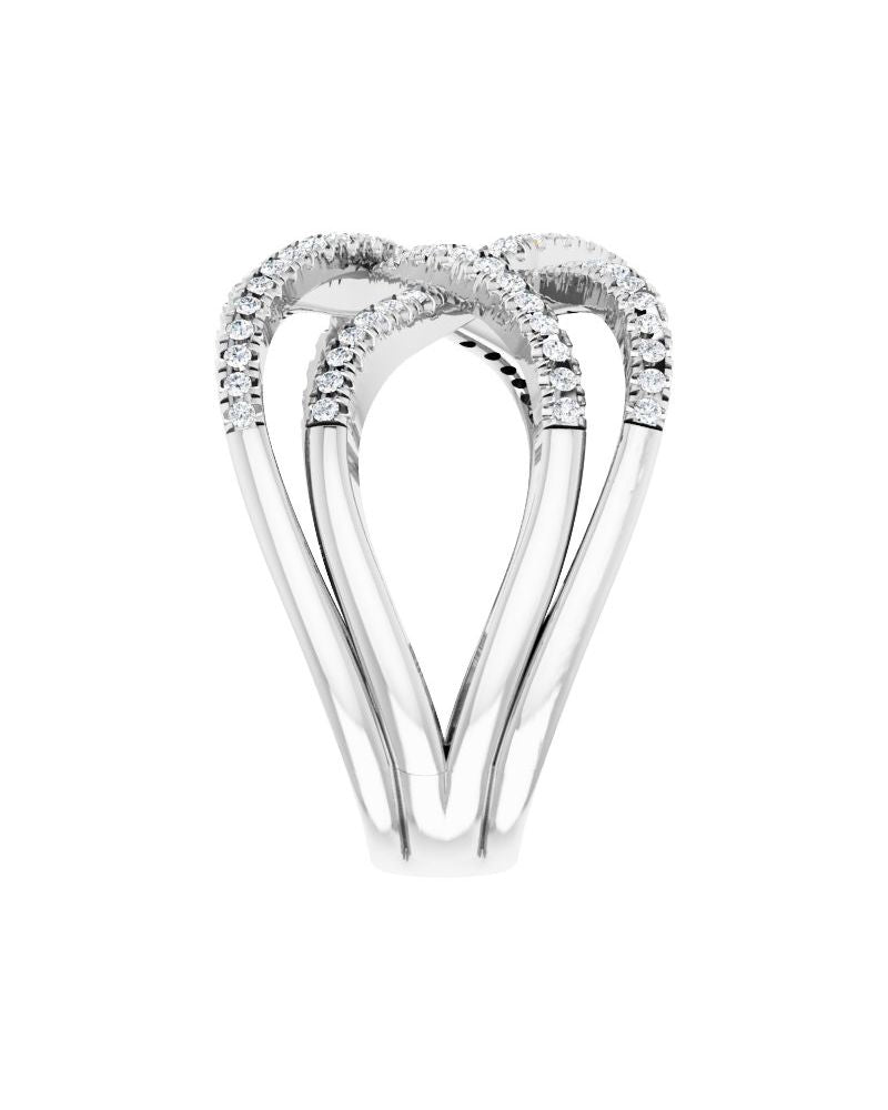 Anel Entrelaçado em Ouro 14k com Diamantes Naturais – Modelo 23