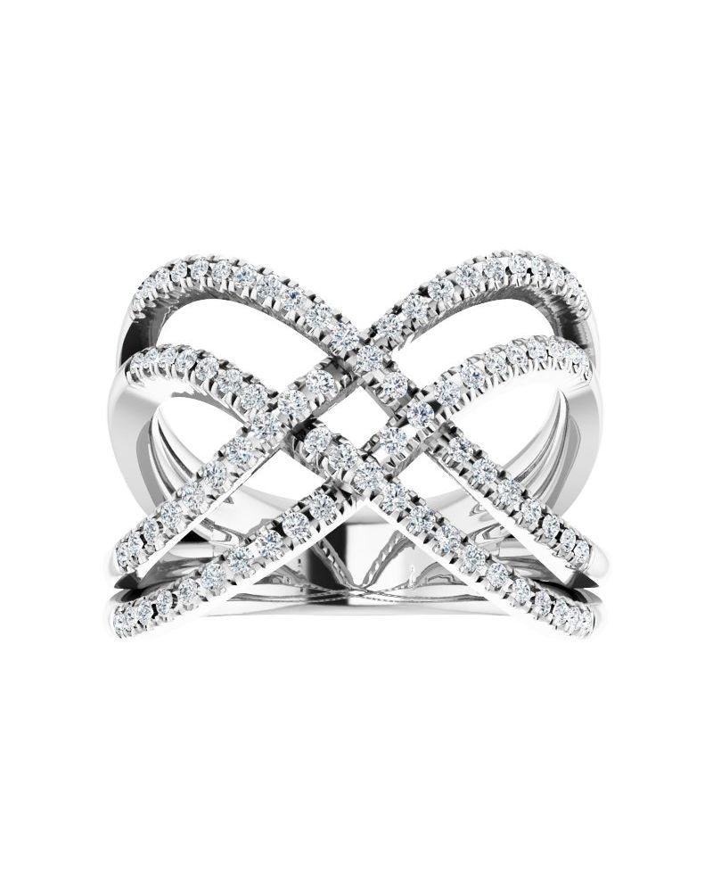 Anel Entrelaçado em Ouro 14k com Diamantes Naturais – Modelo 23