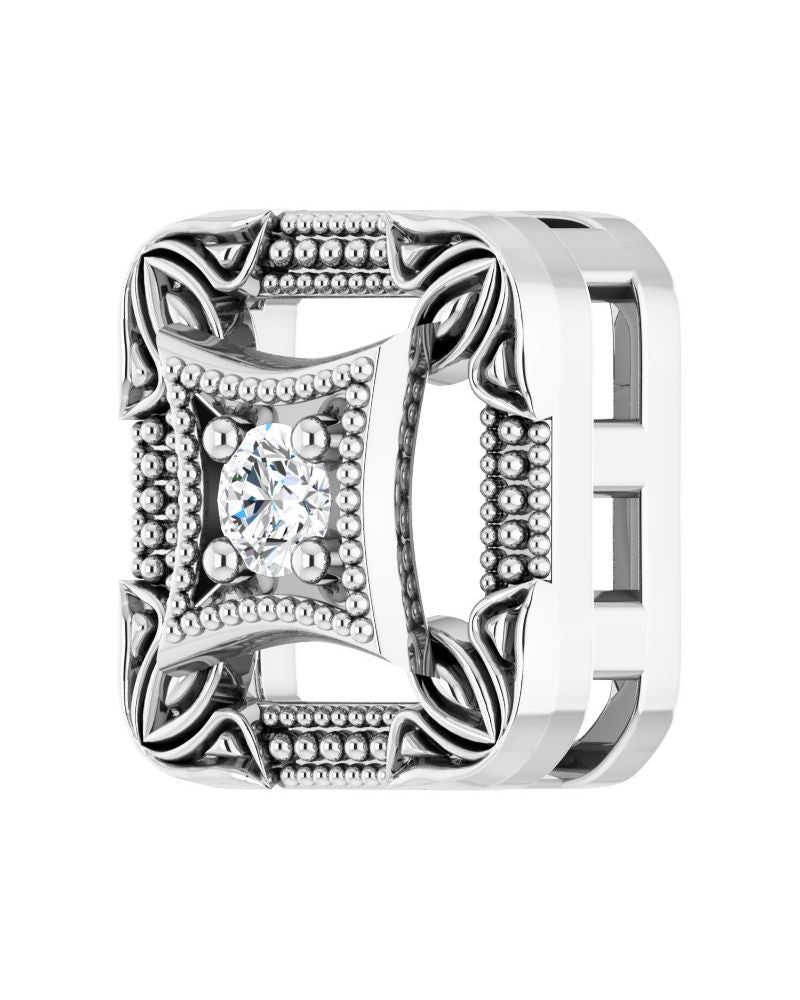 Pingente Passante Vintage em Ouro 14k com Diamantes Naturais