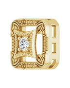 Pingente Passante Vintage em Ouro 14k com Diamantes Naturais