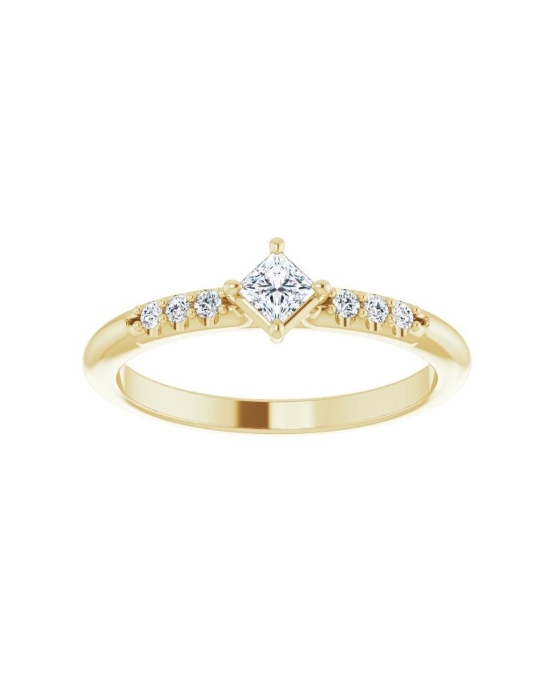 Anel Cravejado Empilhável em Ouro 14k com Diamantes Naturais – Modelo 6