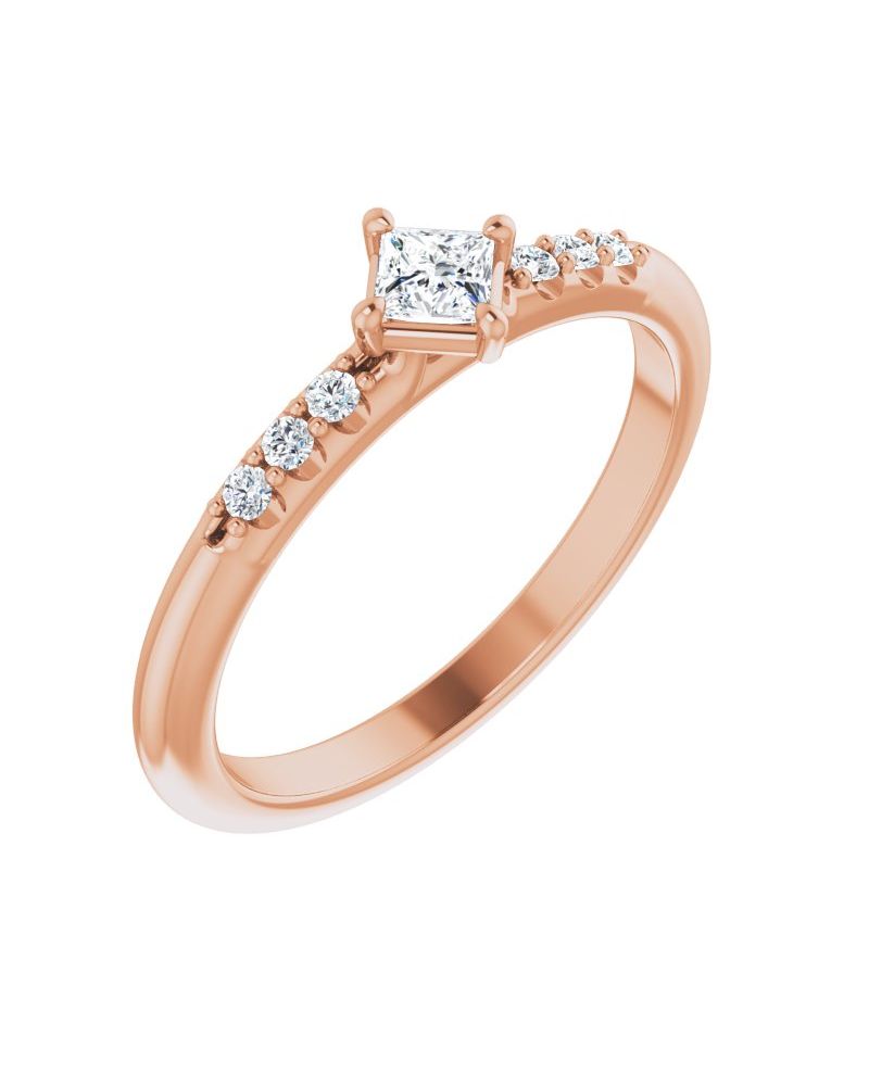 Anel Cravejado Empilhável em Ouro 14k com Diamantes Naturais – Modelo 6