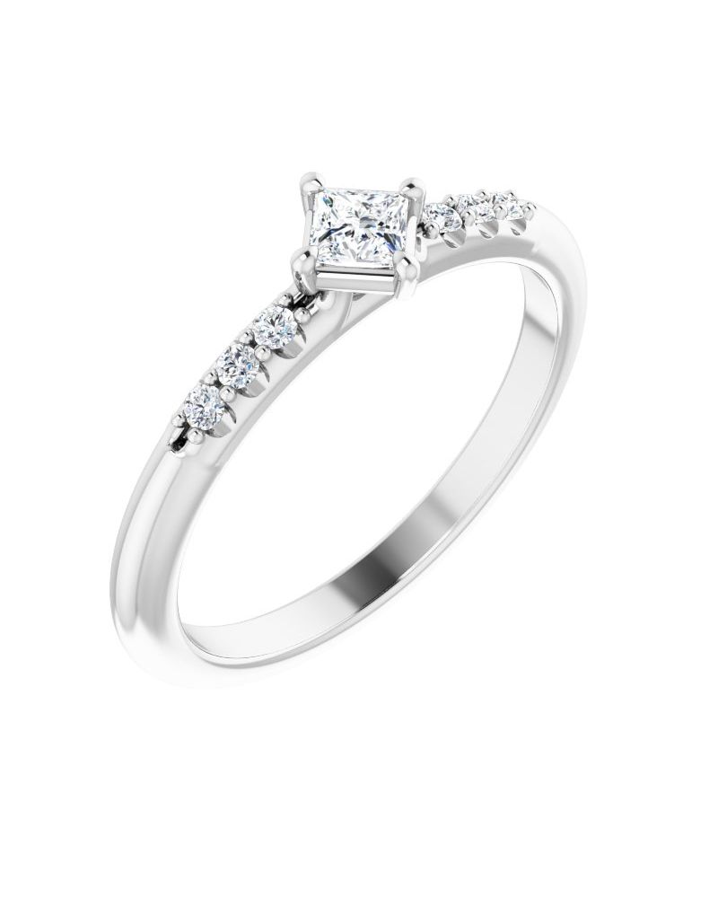 Anel Cravejado Empilhável em Ouro 14k com Diamantes Naturais – Modelo 6