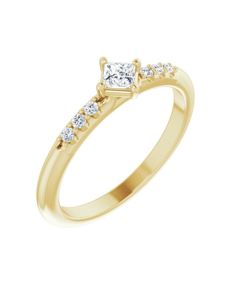 Anel Cravejado Empilhável em Ouro 14k com Diamantes Naturais – Modelo 6