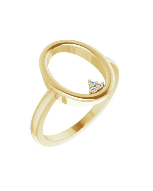 Anel Aberto Círculo Cluster em Ouro 14k com Diamantes Naturais