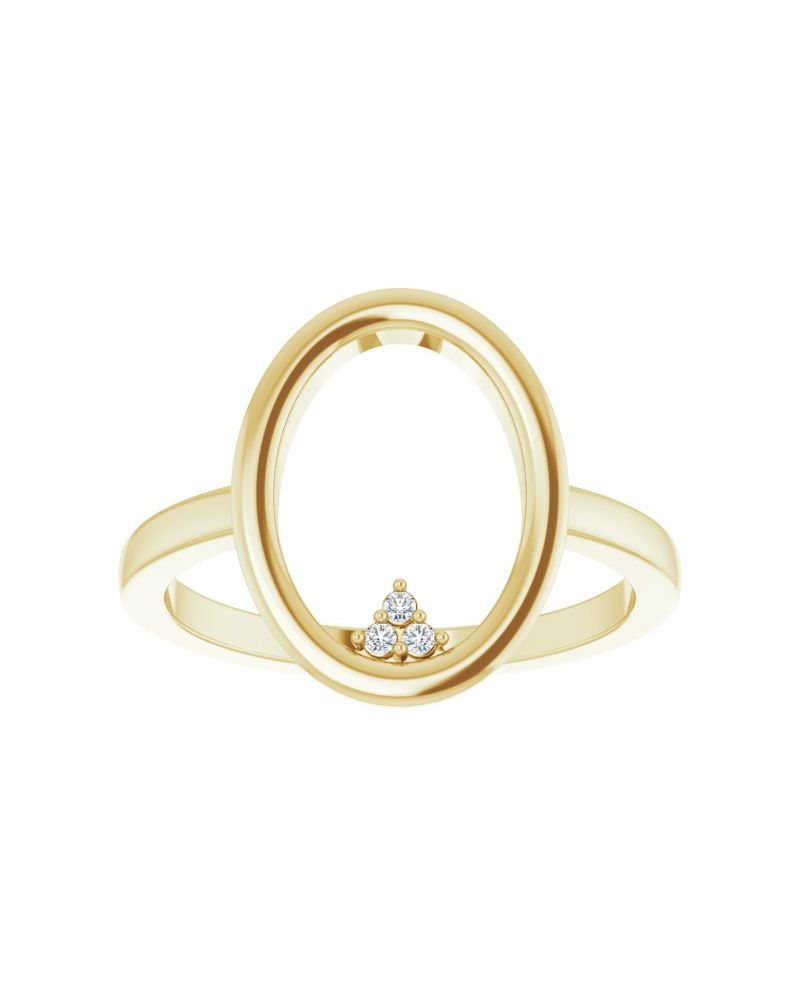 Anel Aberto Círculo Cluster em Ouro 14k com Diamantes Naturais