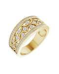 Anel Cravejado em Ouro 14k com Diamantes Naturais – Modelo 28