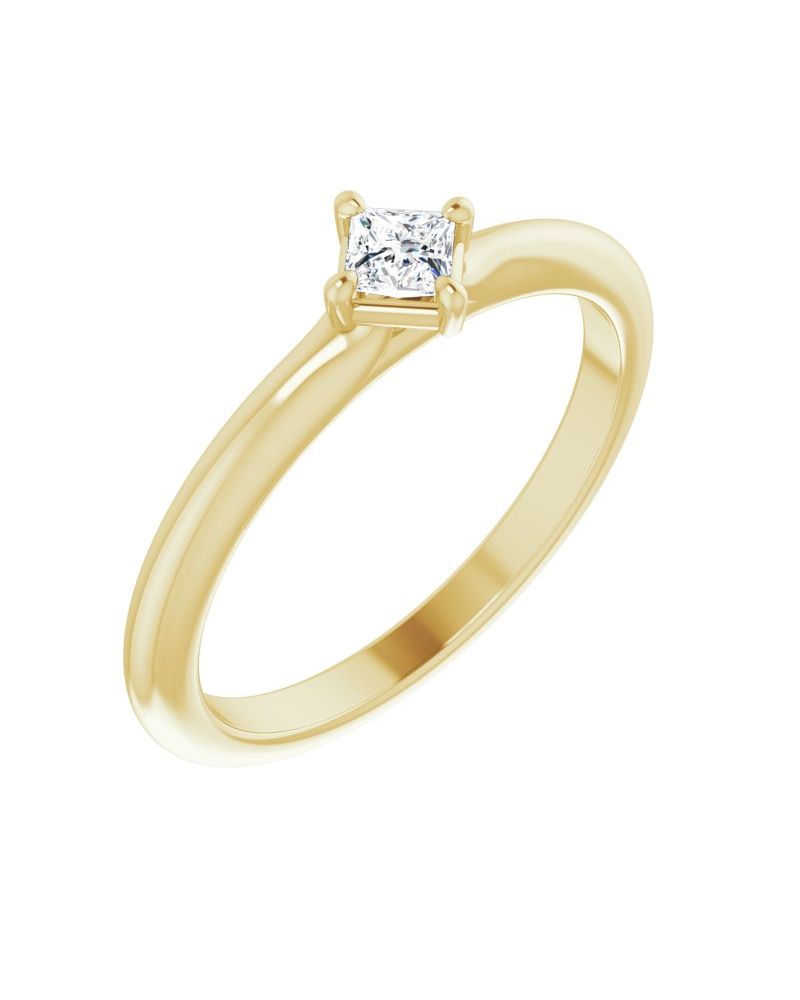 Anel Solitário em Ouro 14k com Diamantes Naturais – Modelo 10
