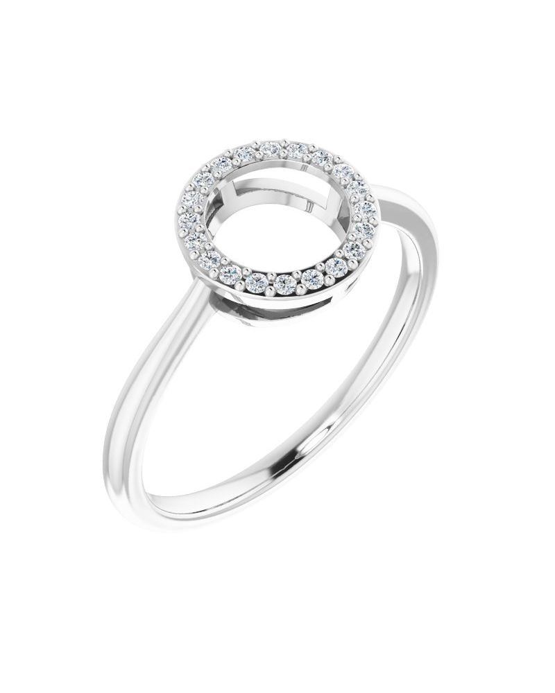Anel Círculo em Ouro 14k com Diamantes Naturais