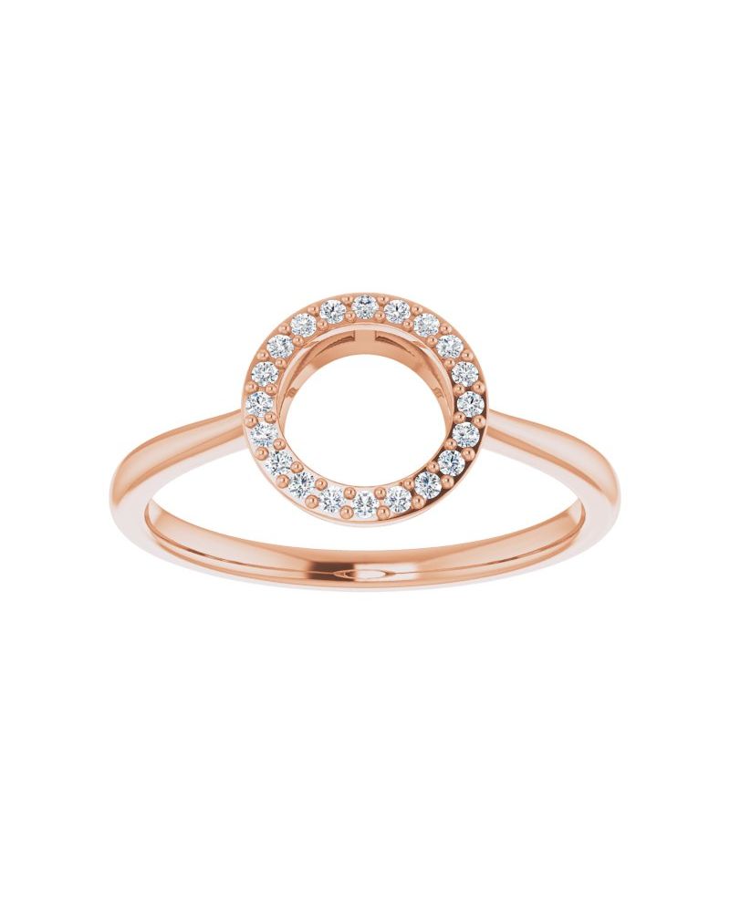 Anel Círculo em Ouro 14k com Diamantes Naturais