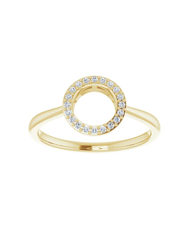 Anel Círculo em Ouro 14k com Diamantes Naturais