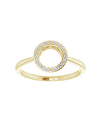 Anel Círculo em Ouro 14k com Diamantes Naturais
