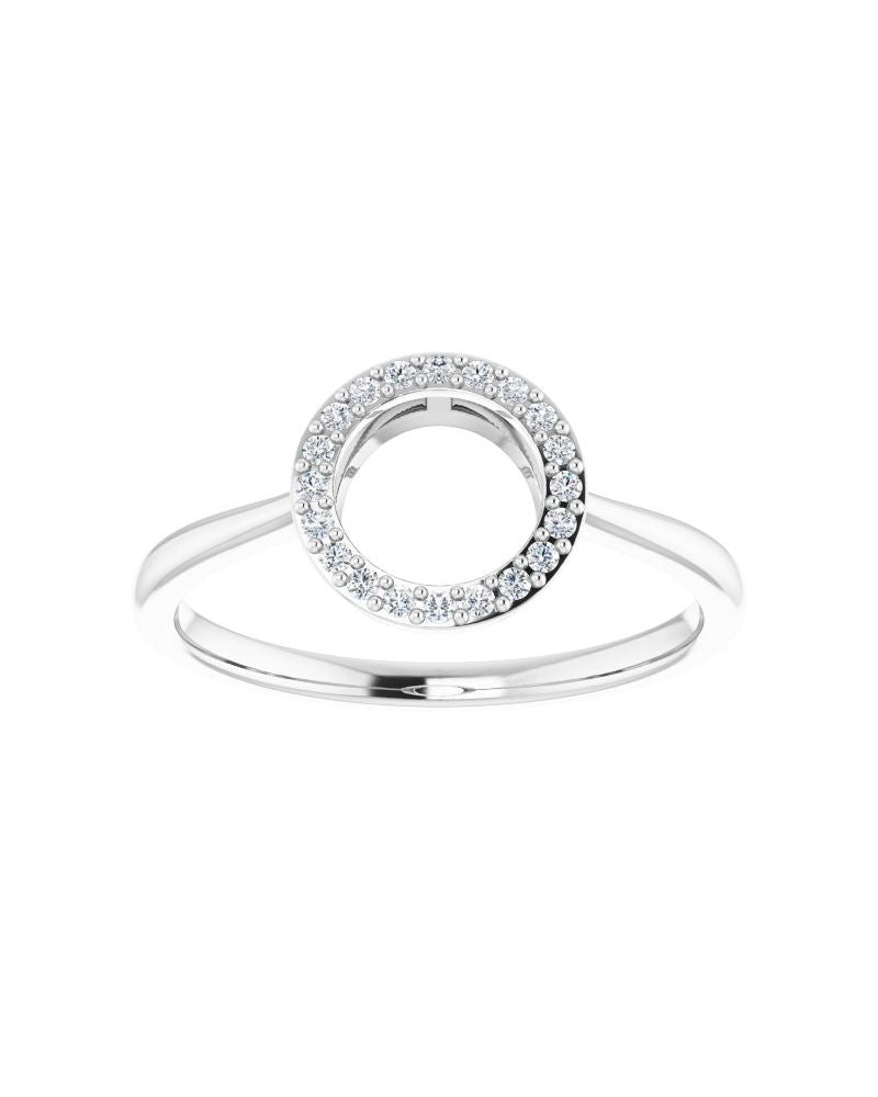 Anel Círculo em Ouro 14k com Diamantes Naturais