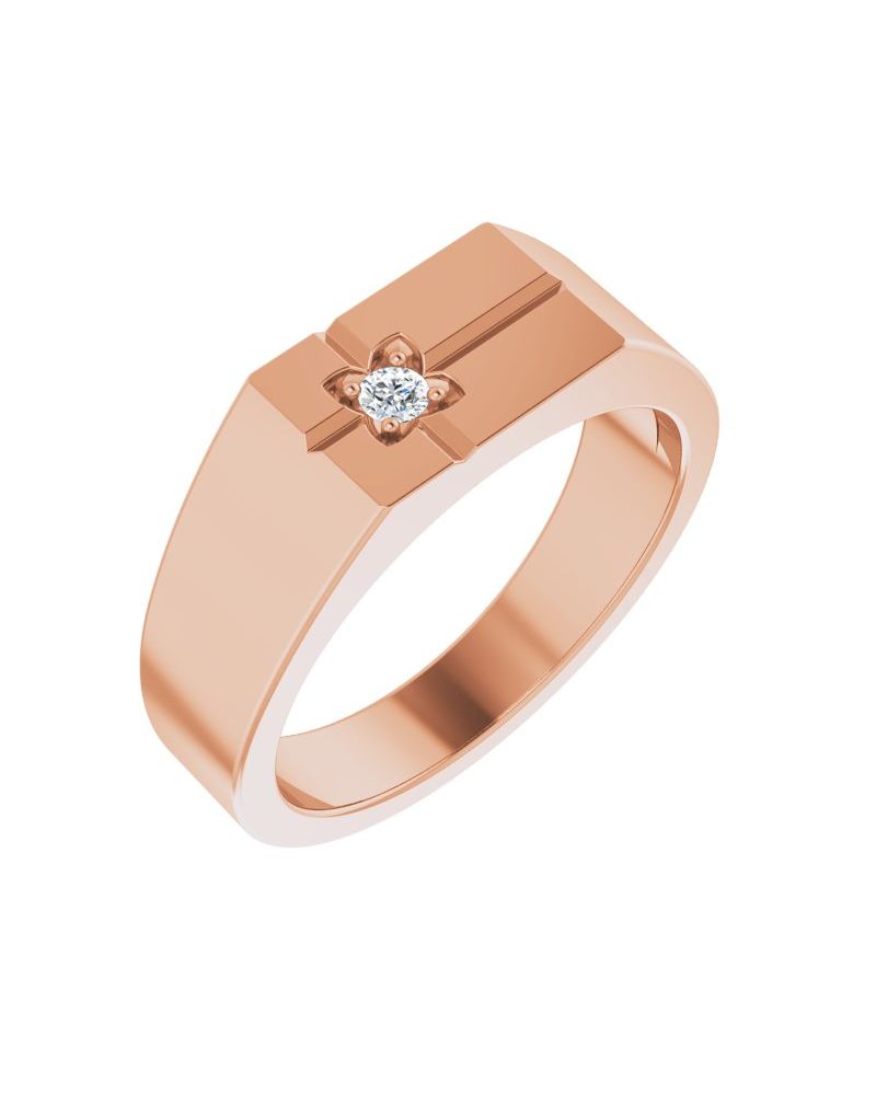 Anel Cruz em Ouro 14k com Diamantes Naturais