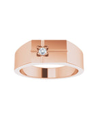 Anel Cruz em Ouro 14k com Diamantes Naturais