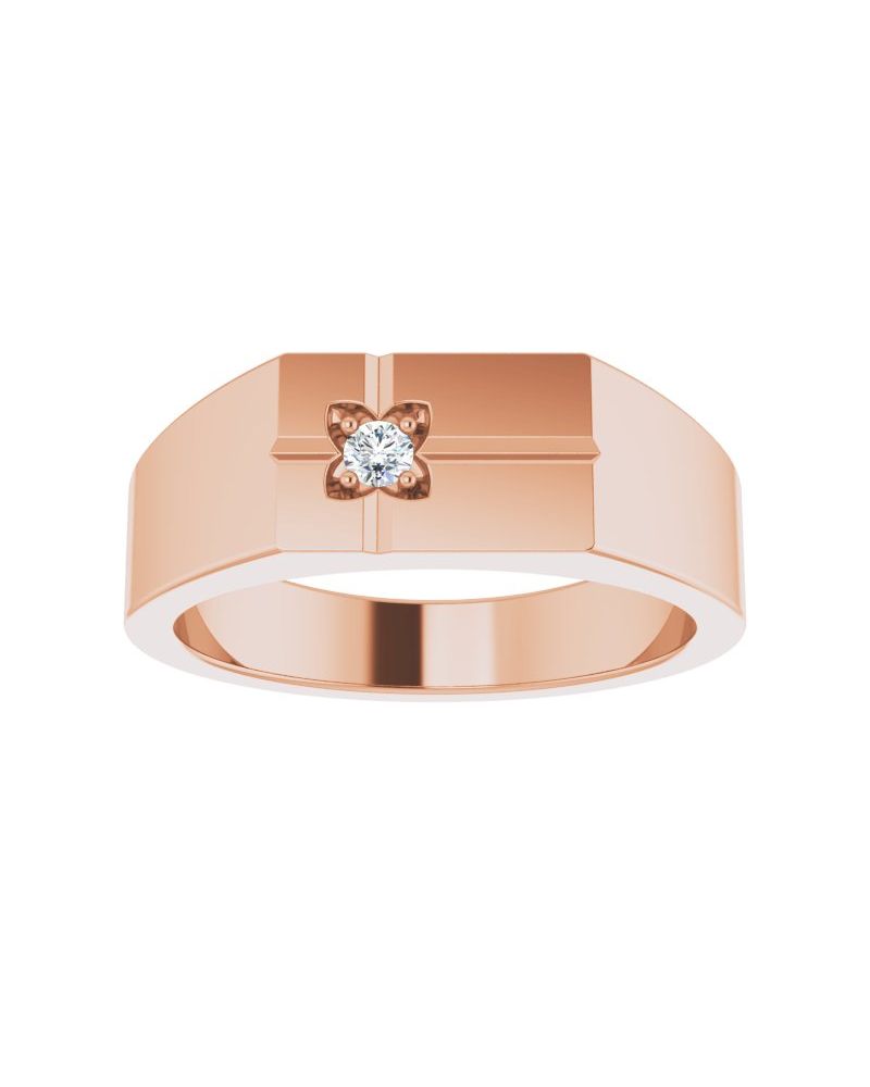 Anel Cruz em Ouro 14k com Diamantes Naturais