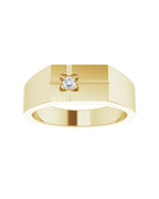 Anel Cruz em Ouro 14k com Diamantes Naturais