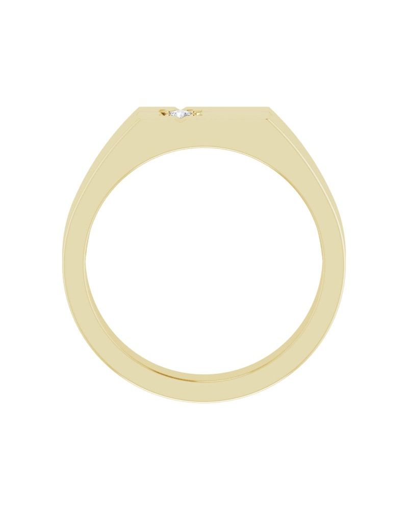 Anel Cruz em Ouro 14k com Diamantes Naturais
