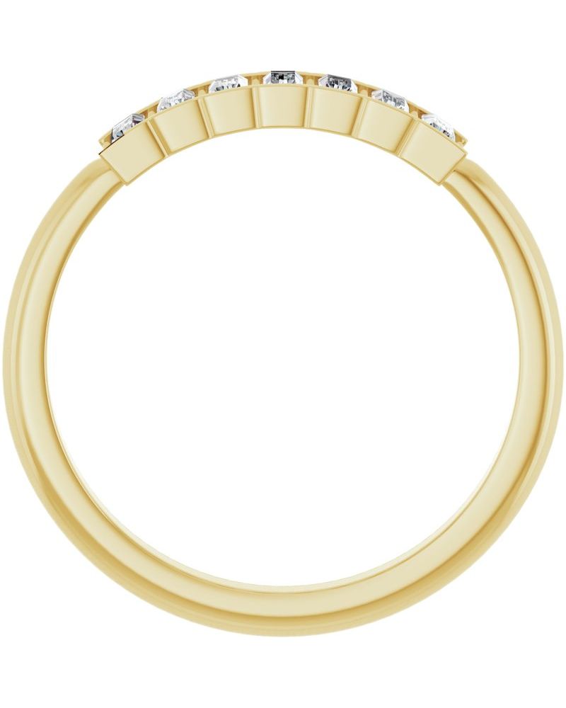 Anel Bolinhas Sete Pedras Empilhável em Ouro 14k com Diamantes Naturais
