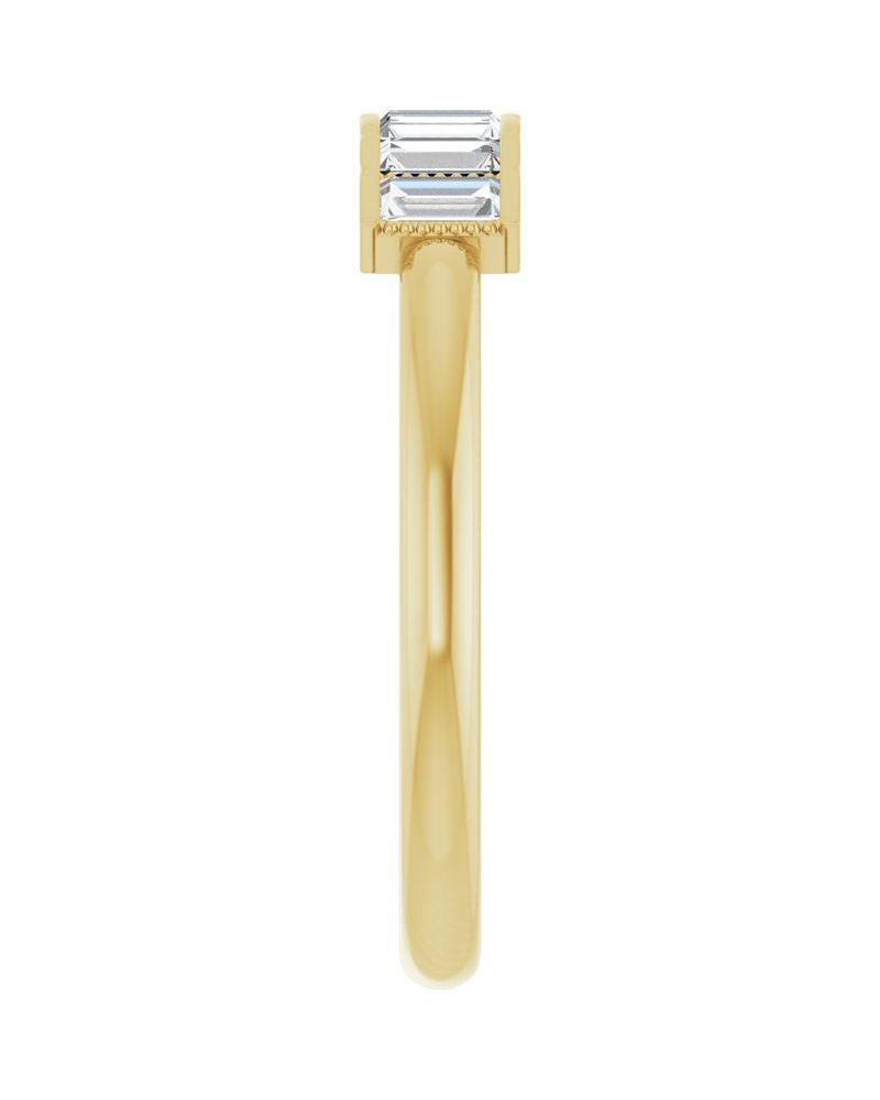 Anel Bolinhas Sete Pedras Empilhável em Ouro 14k com Diamantes Naturais