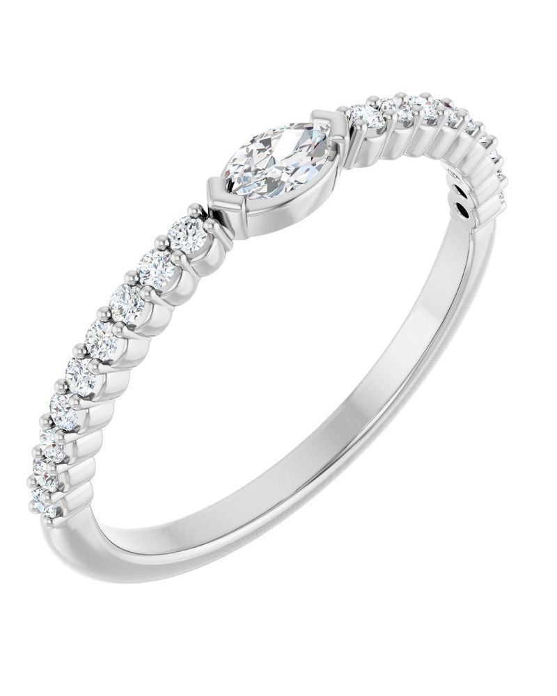 Anel Cravejado Empilhável em Ouro 14k com Diamantes Naturais – Modelo 13