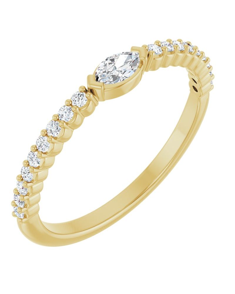 Anel Cravejado Empilhável em Ouro 14k com Diamantes Naturais – Modelo 13