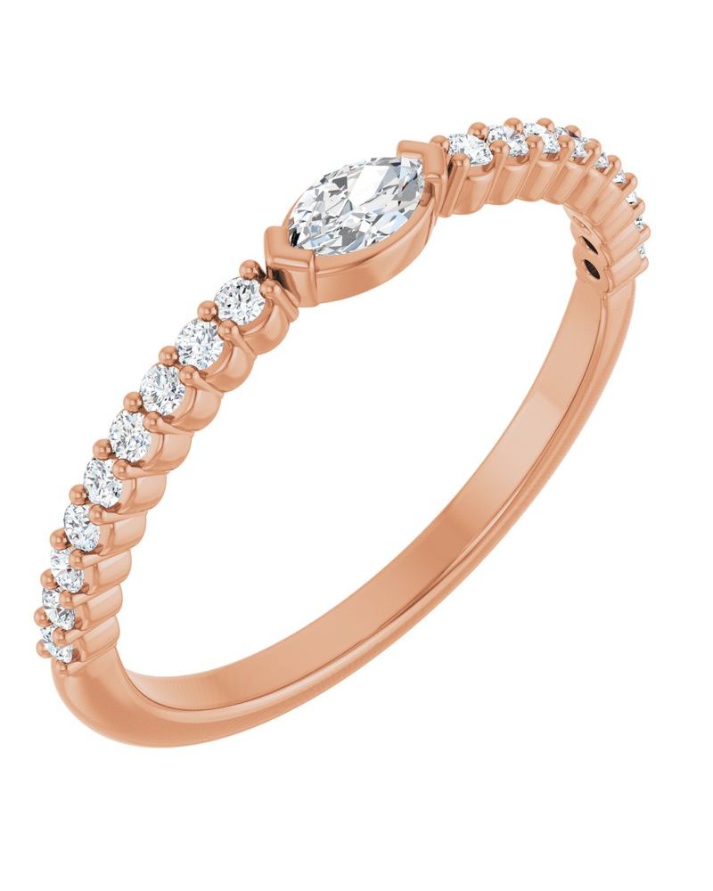 Anel Cravejado Empilhável em Ouro 14k com Diamantes Naturais – Modelo 13