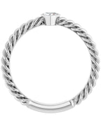 Anel Coração Torcido Empilhável com Cravação Bezel em Ouro 14k com Diamantes Naturais