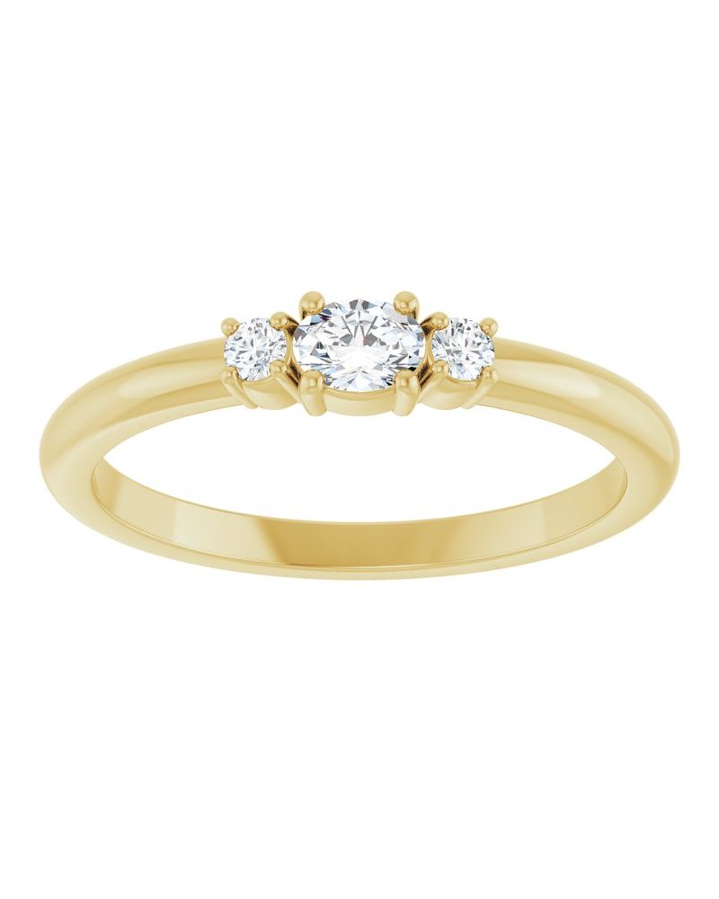 Anel Empilhável em Ouro 14k com Diamantes Naturais – Modelo 22