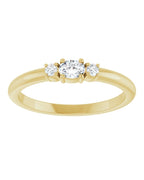 Anel Empilhável em Ouro 14k com Diamantes Naturais – Modelo 22