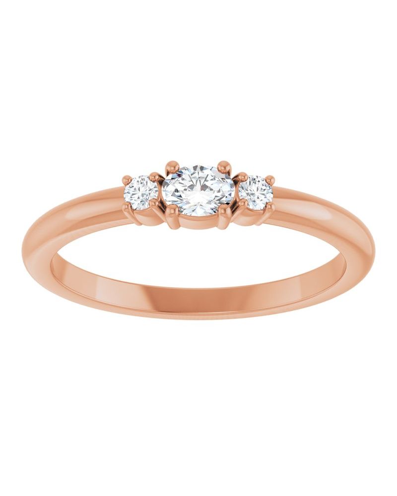 Anel Empilhável em Ouro 14k com Diamantes Naturais – Modelo 22