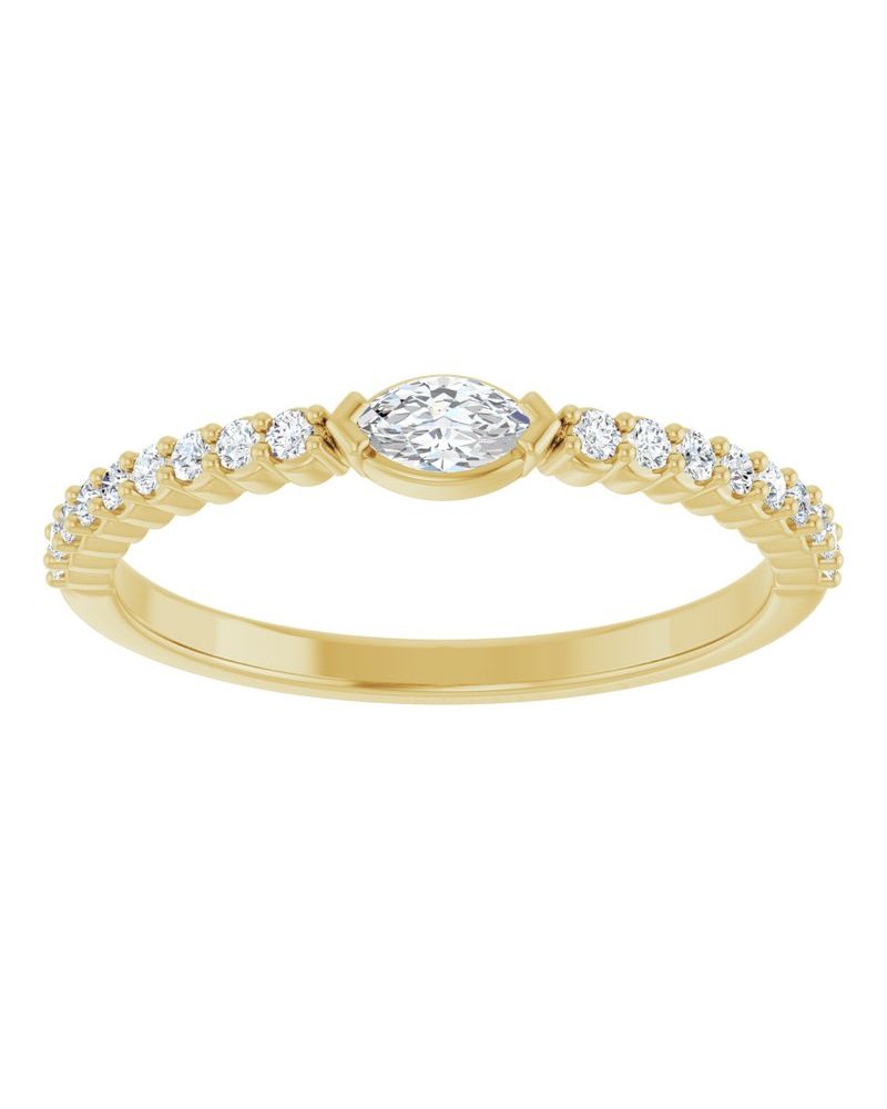 Anel Cravejado Empilhável em Ouro 14k com Diamantes Naturais – Modelo 13