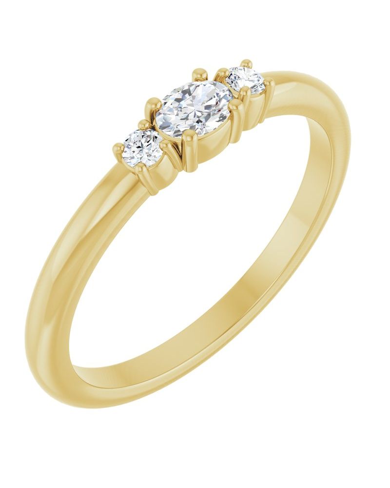 Anel Empilhável em Ouro 14k com Diamantes Naturais – Modelo 22