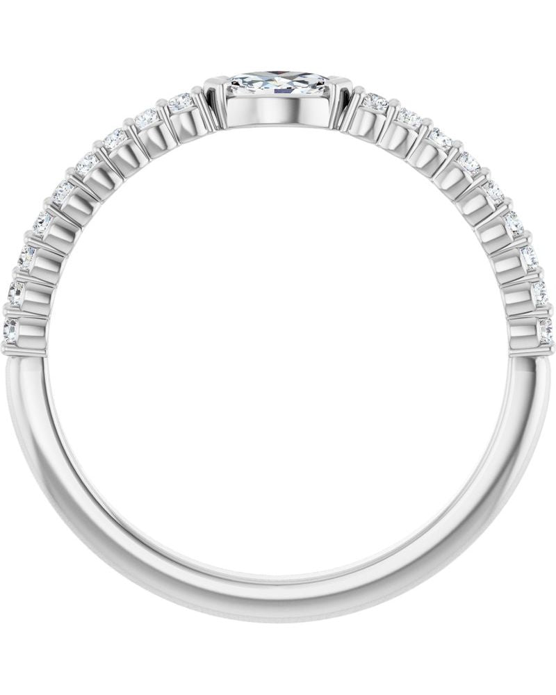 Anel Cravejado Empilhável em Ouro 14k com Diamantes Naturais – Modelo 13