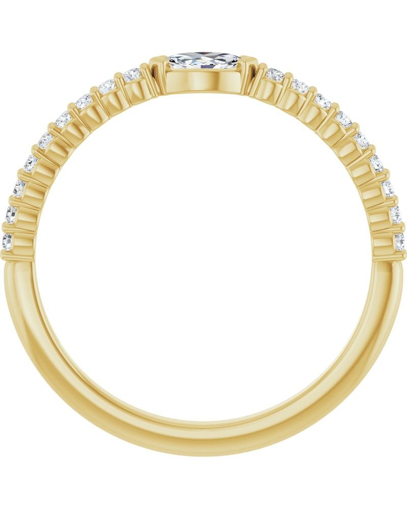 Anel Cravejado Empilhável em Ouro 14k com Diamantes Naturais – Modelo 13