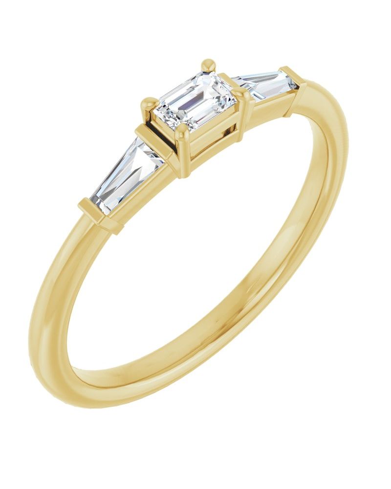 Anel Empilhável em Ouro 14k com Diamantes Naturais – Modelo 9