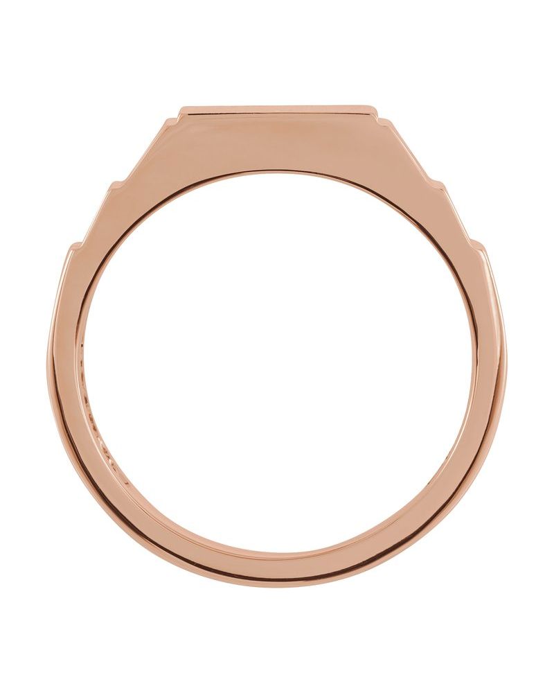 Anel Geométrico Chevalier em Ouro 14k com Diamantes Negros