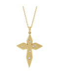 Colar Cruz Cravejado em Ouro 14k com Diamantes Naturais – Modelo 18