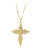 Colar Cruz Cravejado em Ouro 14k com Diamantes Naturais – Modelo 18
