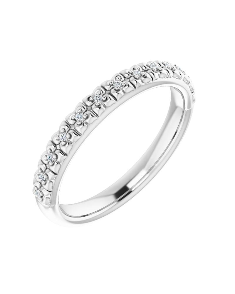 Anel Cravejado Empilhável em Ouro 14k com Diamantes Naturais – Modelo 14