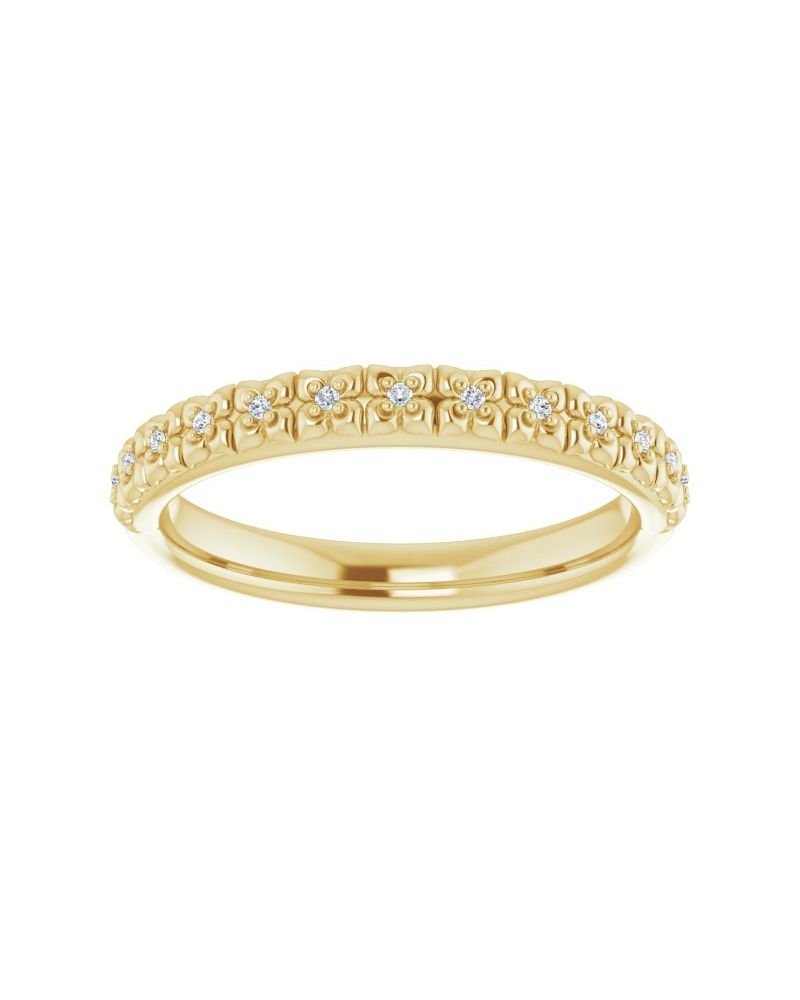Anel Cravejado Empilhável em Ouro 14k com Diamantes Naturais – Modelo 14