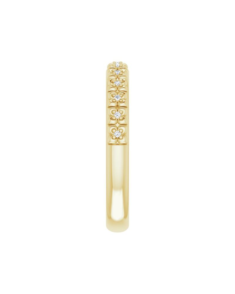 Anel Cravejado Empilhável em Ouro 14k com Diamantes Naturais – Modelo 14