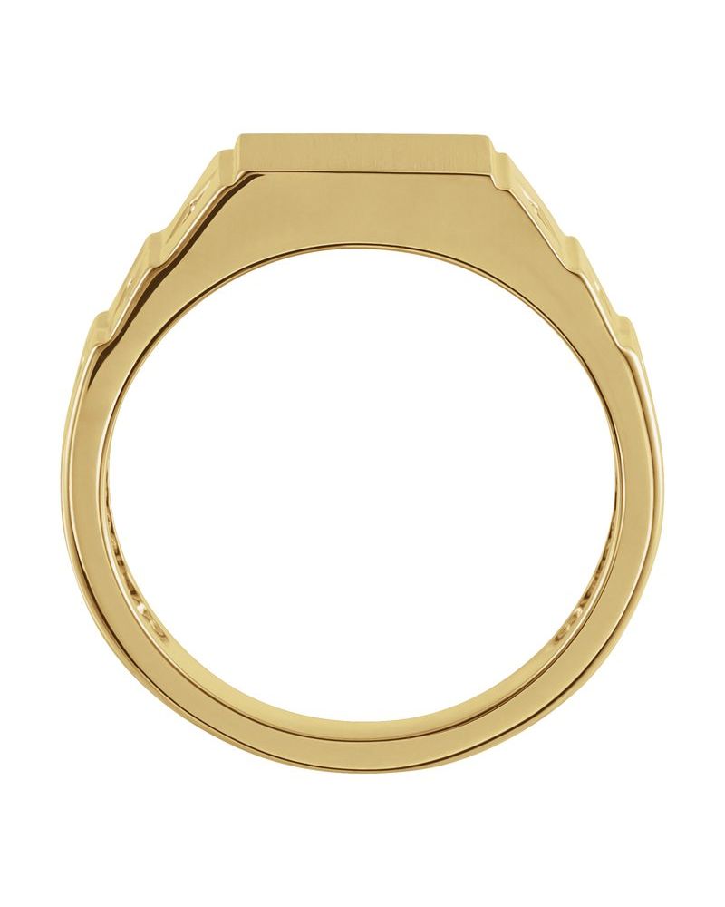 Anel Geométrico Chevalier em Ouro 14k com Diamantes Negros