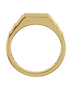 Anel Geométrico Chevalier em Ouro 14k com Diamantes Negros